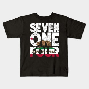 California Area Code 714 California Republic Flag Kids T-Shirt